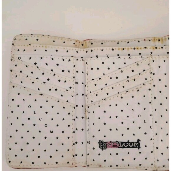 Volcom Women's Pink snap Button Wallet Corduroy 100% Cotton 5.5" - Picture 7 of 12